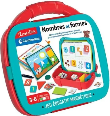 Immagine prodotto di Giocattolo educativo magnetico, Clementoni Mallette Chiffres Formes, lavagna magnetica, numeri e forme, libretto didattico incluso
