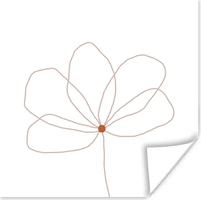 Produktbild von MuchoWow® Poster Blume - Strichzeichnung - Natur 50x50 cm - Wohnzimmerdekoration