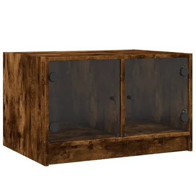 Produktbild von vidaXL Couchtisch mit Glastüren Räuchereiche 68x50x42 cm