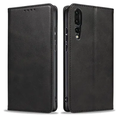 Produktbild von Handyhülle für Huawei P20 Pro Kunstleder Flip Cover Hülle Klapphülle Case Kartenfach Farbe: Schwarz