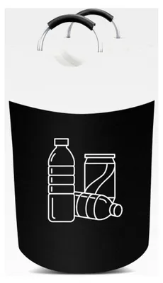 Produktbild von Pfandflaschen Sammelbehälter 90L – Faltbarer Behälter für Flaschen und Dosen, stabil und platzsparend (Schwarz/Weiß)