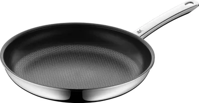 A professional studio shot of a frying pan on a white background.