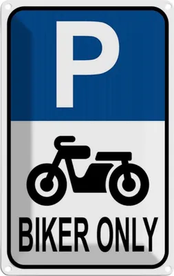 Produktbild von vianmo Blechschild 18x12 cm Biker only Motorrad Parkplatzschild