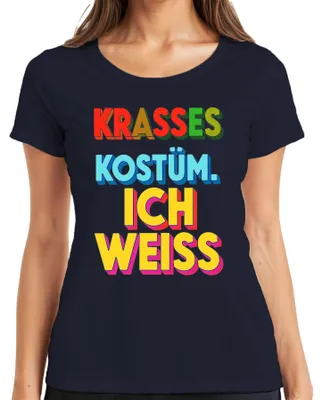 Immagine prodotto di Costume Crass I know Carnival Halloween Maglietta colorata retrò da donna, Navy, XXL