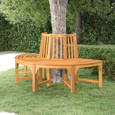 Produktbild von vidaXL Lavica na strom polkruhová Ø160 cm masívne drevo eukalyptus