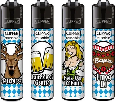 Produktbild von Clipper Reibrad Feuerzeuge FFX Bayern #1, 4 Stück