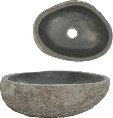 Zdjęcie produktu dla Umywalka z kamienia rzecznego, owalna, (29-38)x(24-31) cm