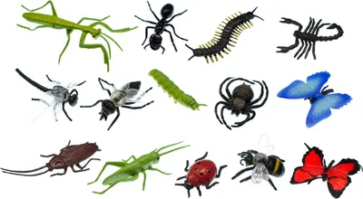 Produktbild von 12x Insekten Figuren Aufstellfiguren Tierfiguren Miniblings Gummitiere Tier Set