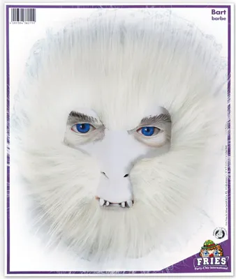 Produktbild von Vollbart Gesichtsbart Yeti Schneemensch mit Gummizug weiß Karneval Fasching