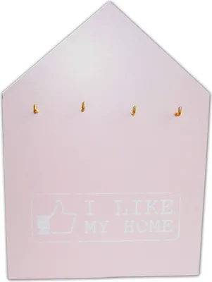 Produktbild von SCHLÜSSELBRETT 20x30cm mit 4x Haken Holz Schlüsselboard Schlüsselleiste 20(Rosa)