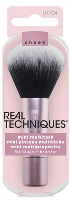 Productafbeelding van Real Techniques Mini Multitask Brush, Poederkwast, Afgerond, Zacht, Synthetisch, Zwart, Roze, Wit, Voor dames