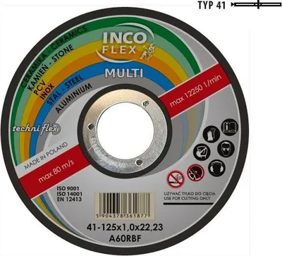 Produktbild von INCOFLEX UNIVERSALSCHEIBE METALL/PVC/BETON 125 x 1,6mm MULTI