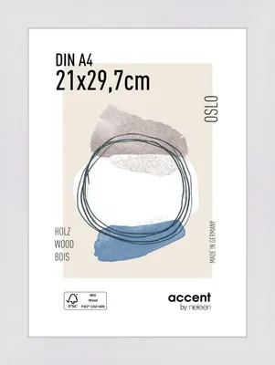 Obrázok produktu pre drevený rám na obrazy accent by nielsen Oslo, 21x29,7 cm (A4), biely