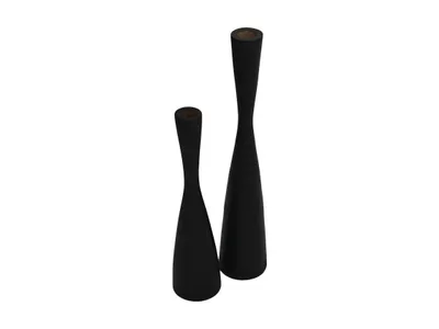 Produktbild von HSM Collection-Kerzenhalter S/2-ø8X32/ø8X42-Schwarz-Teak