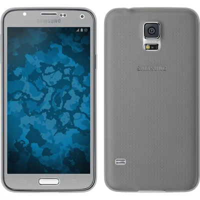 Produktbild von PhoneNatic Case kompatibel mit Samsung Galaxy S5 - grau Silikon Hülle 360° Fullbody Cover