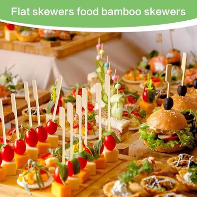 Bambusspieße 15 cm - 100 Stück für Cocktails und Grill - Zahnstocher - Kababab-Spießplektren