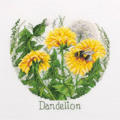 Productafbeelding van Klart kruisstikset "Bloemen, Zachtheid, Paardenbloem", telpatroon, 15x14,5 cm