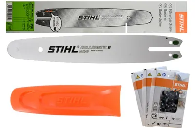 Produktbild von Stihl Führungsschiene Rollomatic E Mini  30050003905  30cm 3/8'P 1,1mm + Stihl 3 Stück Ketten 36100000044+ Stihl Schwertschutz 00007929171