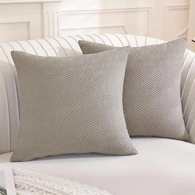 Produktbild von Kissenbezug 2er Set 45x45 cm Khaki Polyester mit Reißverschluss