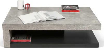 Image de Temahome Detroit table basse 29 x110x65 couleur béton/noir