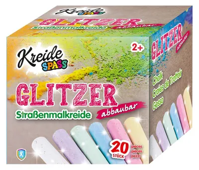 Immagine prodotto di XTREM TOYS+SPORTS 00366 XTREM TOYS+SPORTS Glitzer Straßenmalkreide Glitzer farbsortiert 20 St.