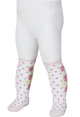 Produktbild von Playshoes Strumpfhose Rosen, in weiß, Größe 98/104