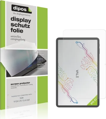 Produktbild von 2x Schutzfolie für Vale V12X LTE 12.6 Zoll matt Displayschutzfolie Folie Display Schutz dipos