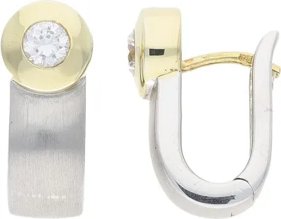 Produktbild von JuwelmaLux Creolen 375/000 (9 Karat) Gold Weißgold mit synth. Zirkonia JL30-06-3625