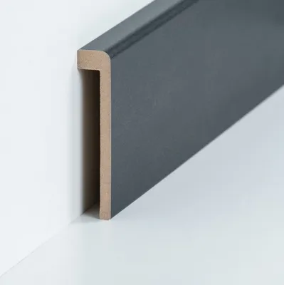 Produktbild von Abdeckleiste für Fliesenabschluss bis 85 mm (MDF foliert / 720.96.13.85.45) - Farbe: Stahl dunkel