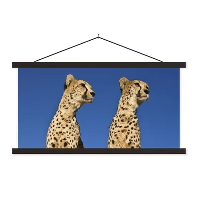 Produktbild von MuchoWow® Textilposter Wilde Geparden 120x60 cm mit schwarzem Rahmen - Dekoration Schlafzimmer