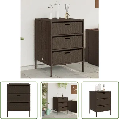 Zdjęcie produktu dla Szafka ogrodowa Living Store brązowa 55x59x80 cm z polirattanu