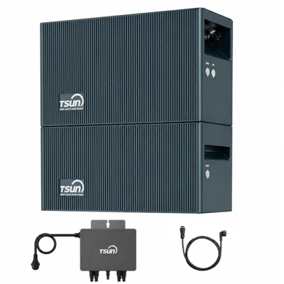 Produktbild von Powerness Balkonkraftwerk Speicher, TSUN DCU2000Lite mit DB2000 Lite Erweiterungsakku & 800W Mikrowechselrichter, 2400W PV Input & Dual MPPT (0% MwSt)