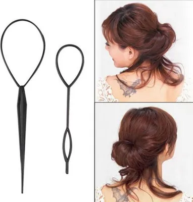 Produktbild von CHPN - Haarstyling-Set - Haaraccessoires - Haarwerkzeuge - Haarschlaufen - Schwarz - 2 Stück - Friseurzubehör - Haarschlaufen - Schwanzherstellung