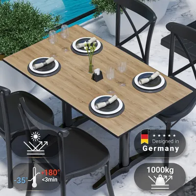 Produktbild von COMPACT | Gastro HPL Tischplatte | B:T 120 x 70 cm | Eiche | Rechteckig | Gastro HPL Tischplatte