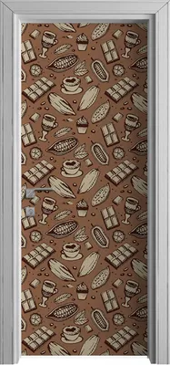 Produktbild von Tür Selbstklebende 80x210 cm Türfolie Türtapete Klebefolie - Kakao Bohnen Schokolade