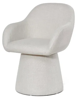 Produktbild von Esszimmerstuhl Mid Century 360-Grad-Drehstuhl aus Leinen, gepolsterter Stuhl für Wohnzimmer, Schlafzimmer, Büro und Wartezimmer