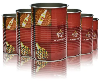 Produktbild von 6x Havana Becher Glas 0,35l Metall Dose Longdrink Cocktail Fingerfood Snacks Bar