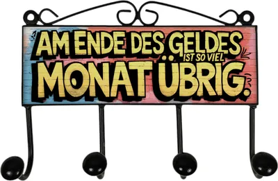 Produktbild von Graffiti Humor Kleiderhaken Leiste mit 4 Haken mit frechem Spruch