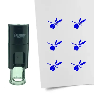 Produktbild von CombiCraft Selbstfärbender Stempel 'Olivenzweig' in der Farbe Blau, Ø10mm