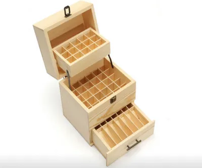 Produktbild von 59 Fächer Ätherisches Öl Aufbewahrungsbox,Aufbewahrungskoffer für Nagellack, Duftöle, Ätherische Öle 22x18.5x24cm