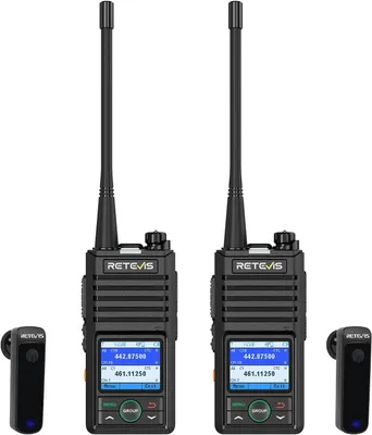 Immagine prodotto di Retevis RB658 Ham Radio, Walkie Talkie con controllo APP VOX, 1800 mAh, schermo da 1,77 pollici, con auricolare Bluetooth per flotte, viaggi di gruppo