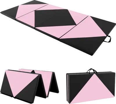 Produktbild von COSTWAY Weichbodenmatte klappbar, 240 x 117 cm Gymnastikmatte tragbar, Yogamatte Turnmatte Klappmatte Fitnessmatte, Rosa