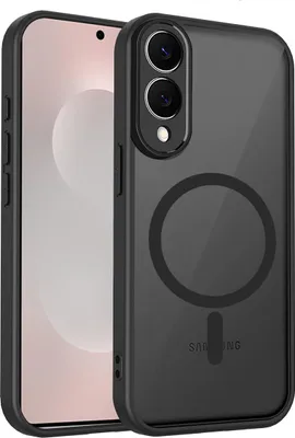 Immagine prodotto di Custodia magnetica per Samsung Galaxy S25 Edge, custodia rigida traslucida in PC con cornice morbida in TPU Nero