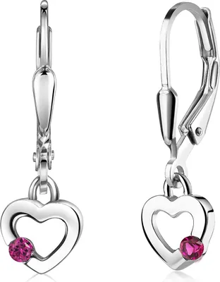 Produktbild von MATERIA by Matthias Wagner Herz Ohrringe Kinder pinke Zirkonia 925 Sterling Silber SO-493-Pink