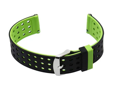 Produktbild von Gummigürtel für die U12 -Uhr - Schwarz/Grün - 20 mm