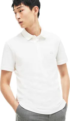 Obrázek produktu pro Lacoste polokošile s krátkým rukávem regular fit bílá, 3 knoflíky, bavlna