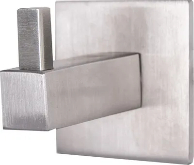 Produktbild von Eckiger massiver Edelstahl Kleiderhaken Wandhaken Handtuchhalter matt gebürstet 55mm
