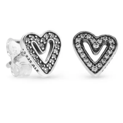 Immagine prodotto di Pandora 298685C01 Orecchini a bottone da donna Cuore scintillante a mano libera Argento sterling