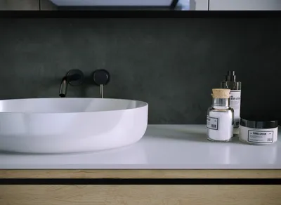 Image de Lavabo Kolpa ALEXIS, modèle SOFT 380 ON KERR, finition brillante (108)