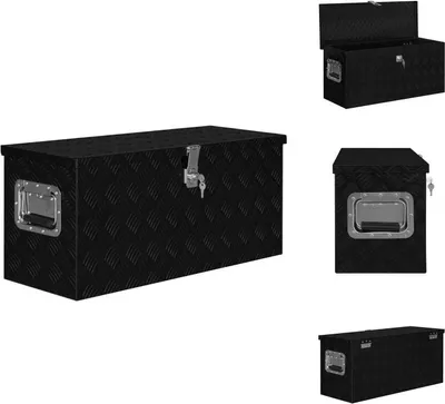Obrázek produktu pro vidaXL Hliníkový box 80×30×35 cm černý - Boxy na nářadí